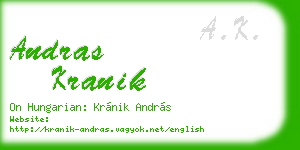 andras kranik business card