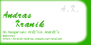 andras kranik business card